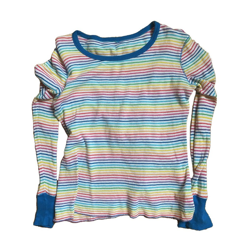 Rainbow Striped Thermal Shirt | Medium